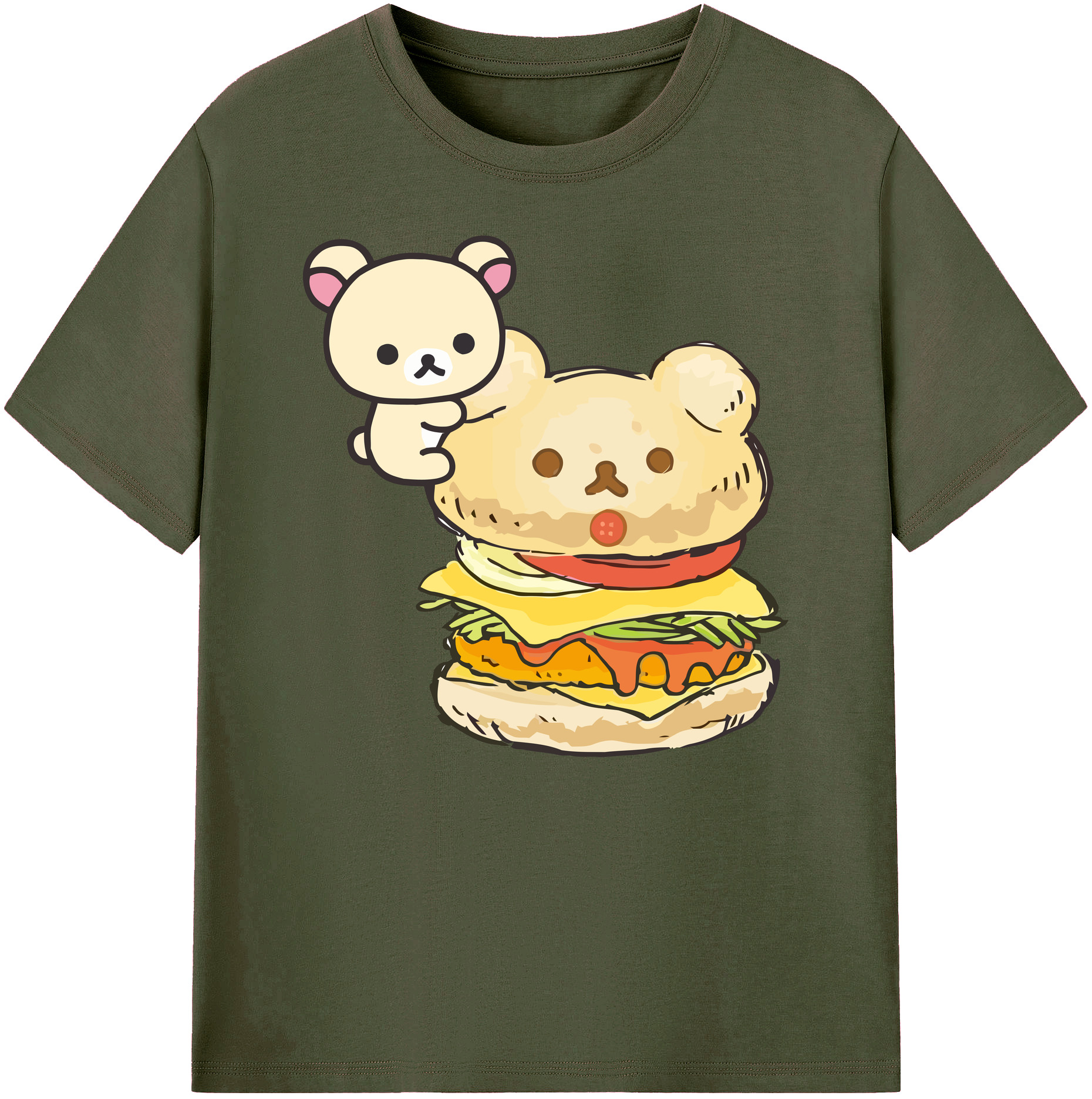 （画像用） リラックマ リラックマ キイロイトリ Rilakkuma Korilakkuma Kiiroitori 綿100％ メンズ半袖Tシャツ｜肌触りやわらか＆通気性